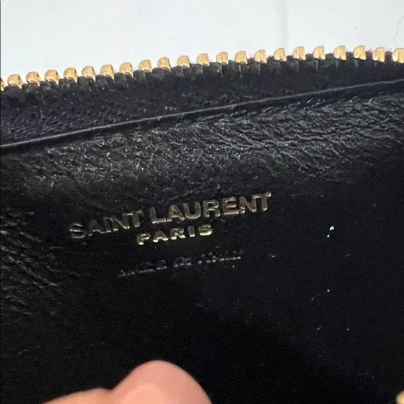 Saint Laurent Black Wallet with Gold Logo - Picture 4 of 4